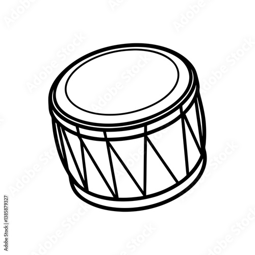 Frame drum line art illustration