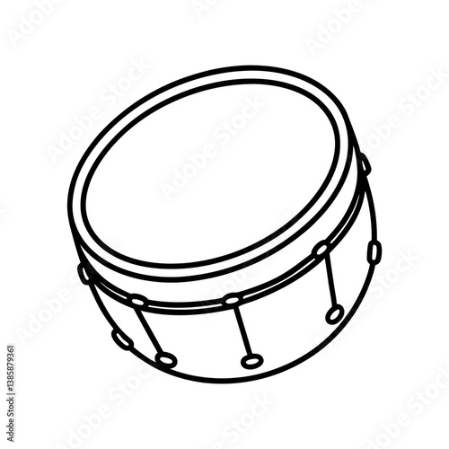 Frame drum line art illustration
