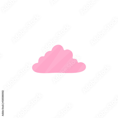Pink clouds sticker. Vector trendy flat style. Cloud symbol for your web site design, logo, app, UI.