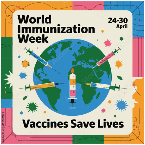 World Immunization Week, 24-30 April flyer poster image.eps