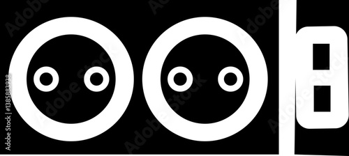 Electric socket vector icon set. Cable network filter symbol. light, blub