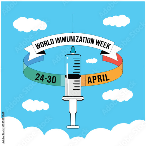 World Immunization Week, 24-30 April flyer poster image 14.eps