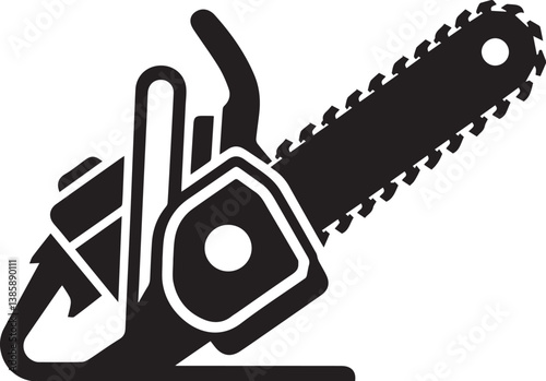 black and white chainsaw