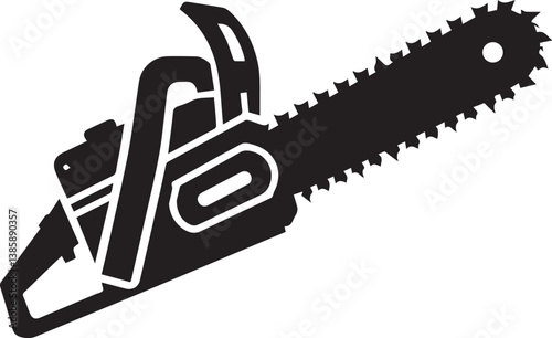 black and white chainsaw