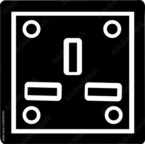 Electric socket vector icon set. Cable network filter symbol. light, blub
