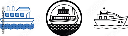 Watercraft Illustrations Ferry, Cruise Ship, Yacht Designs