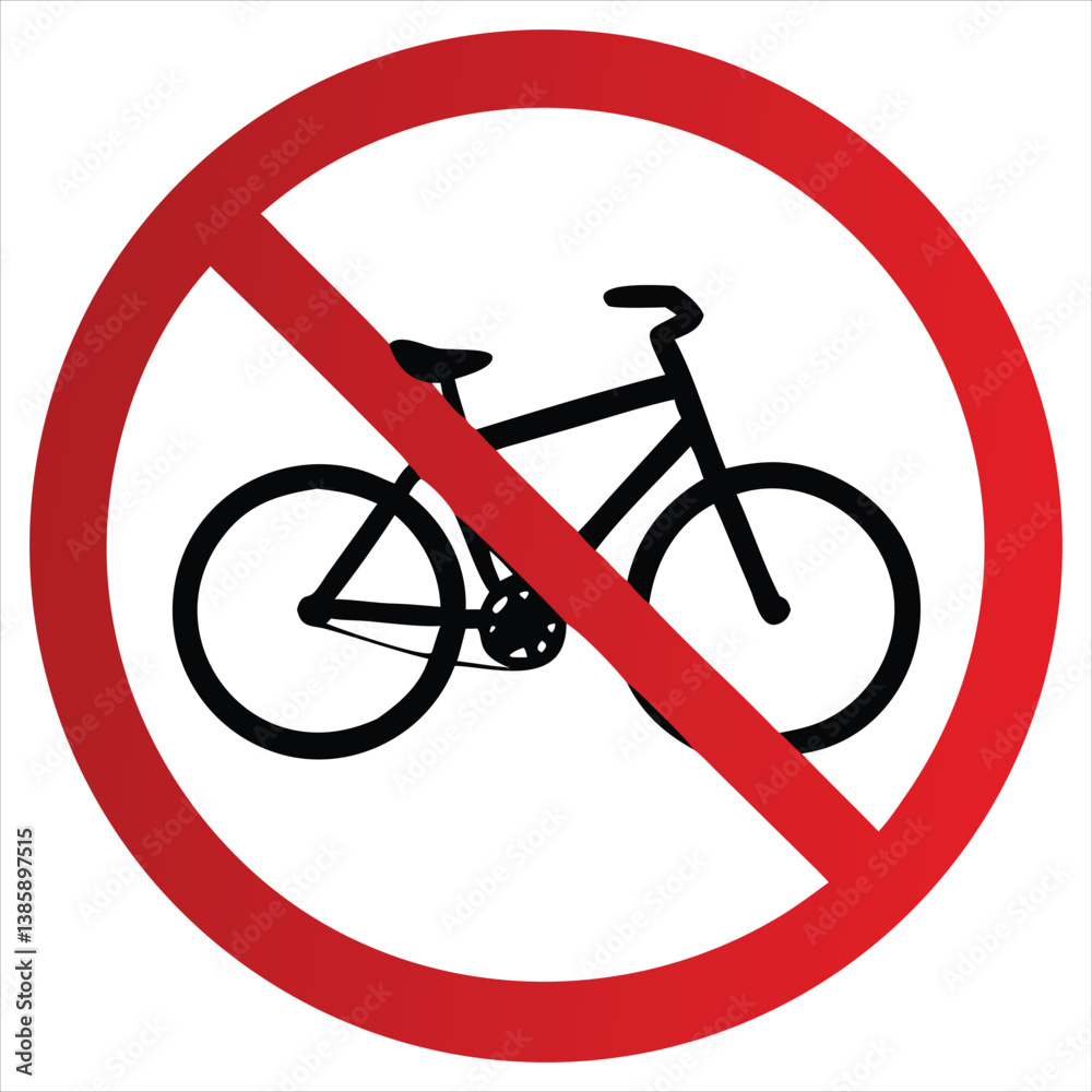 Classic No Bicycles Allowed Icon with Red Circle and Crossed Bike for Road and Park Safety
Classic No Bicycles Allowed Icon with Red Circle and Crossed Bike for Road and Park Safety