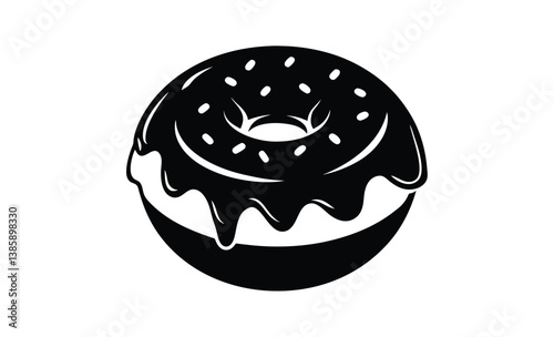 Donut frosting sprinkle silhouette