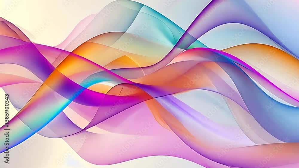 Fließende Pastelllinien auf hellem Hintergrund