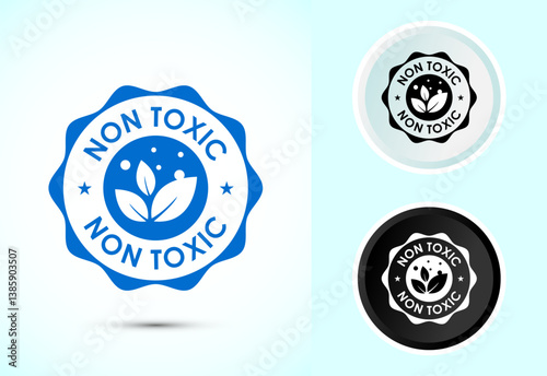 Non toxic icon design illustration. No harmful chemical sign symbol, Color black and white