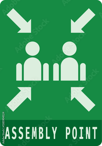Assembly Point, Emergency Signboard, Evacuation Sign