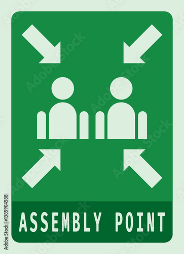 Assembly Point, Emergency Signboard, Evacuation Sign