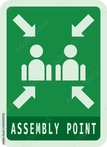 Assembly Point, Emergency Signboard, Evacuation Sign