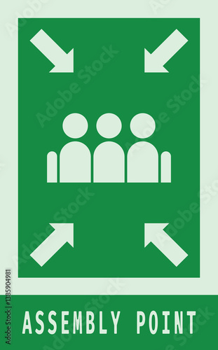 Assembly Point, Emergency Signboard, Evacuation Sign