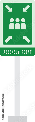 Assembly Point, Emergency Signboard, Evacuation Sign