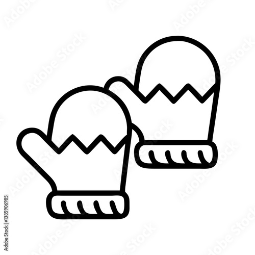 Illustration of winter mittens vector icon for cold weather apparel and fashion accessories design element