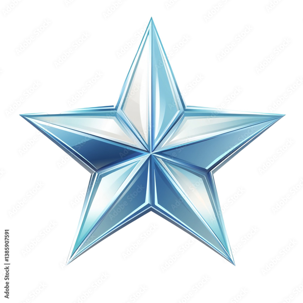 Obraz premium Sparkling icy blue star shining bright a symbol of achievement and success