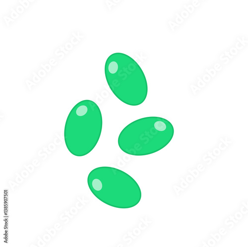 Coccobacillus bacteria. Science education vector illustration
