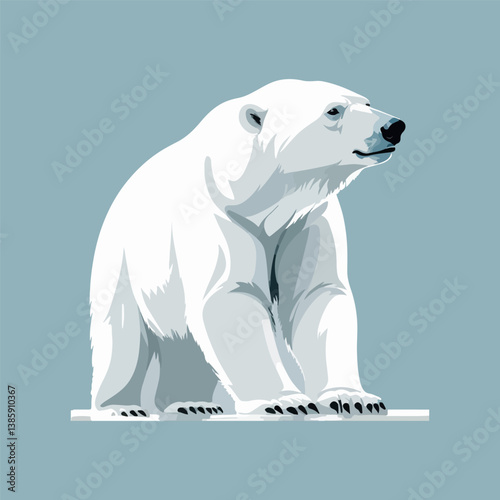 simple design of polar bear wild animal arctic 