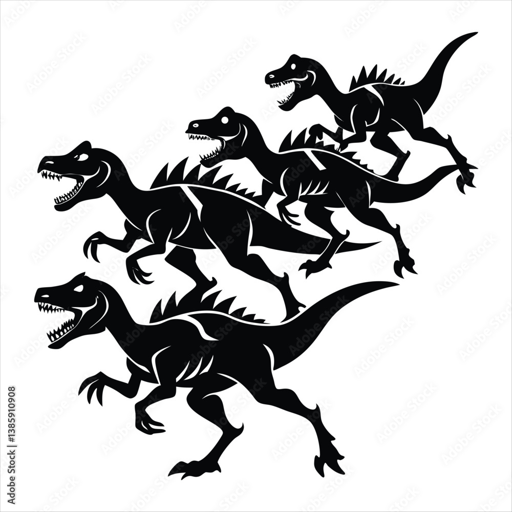 Fototapeta premium dinosaur silhouette vector style