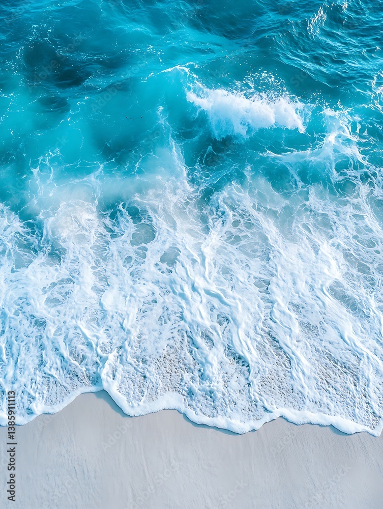 Naklejka premium Ocean Waves Crashing on Shore