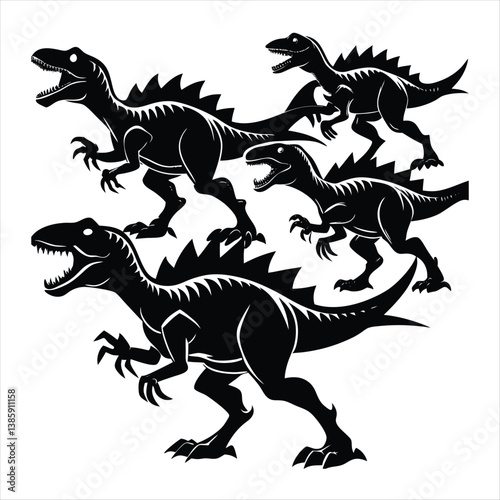 dinosaur silhouette vector style