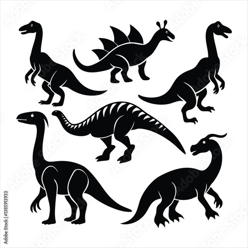 dinosaur silhouette vector style