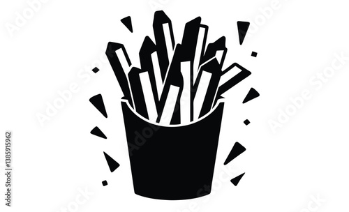  french fries vector icon silhouette