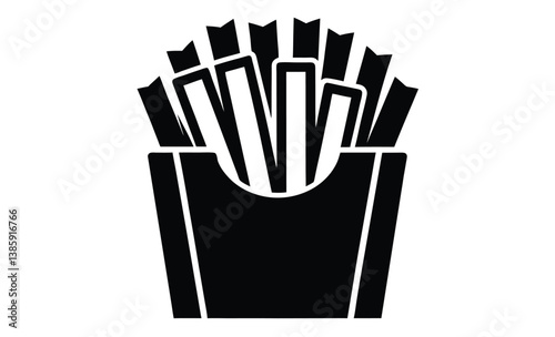  french fries vector icon silhouette