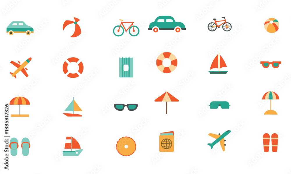 Travel Concept Universal Solid Icon Set Travel Concept Universal Solid Icon Set