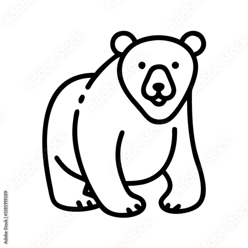 Bear illustration vector drawing polar bear grizzly bear animal outline wildlife mammal line art cute design