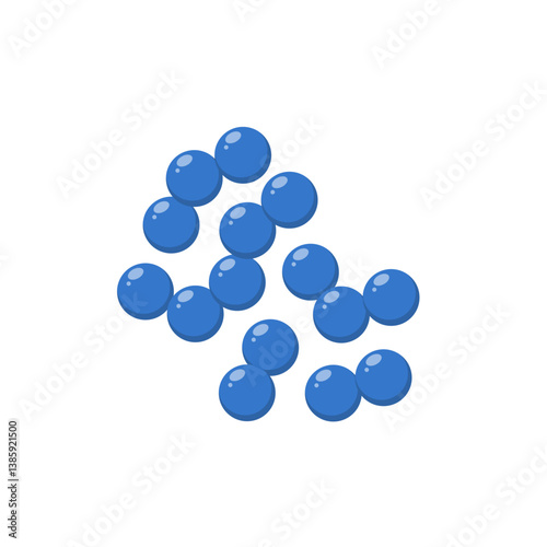 Cocci bacteria microbiology. Vector illustration in flat style.