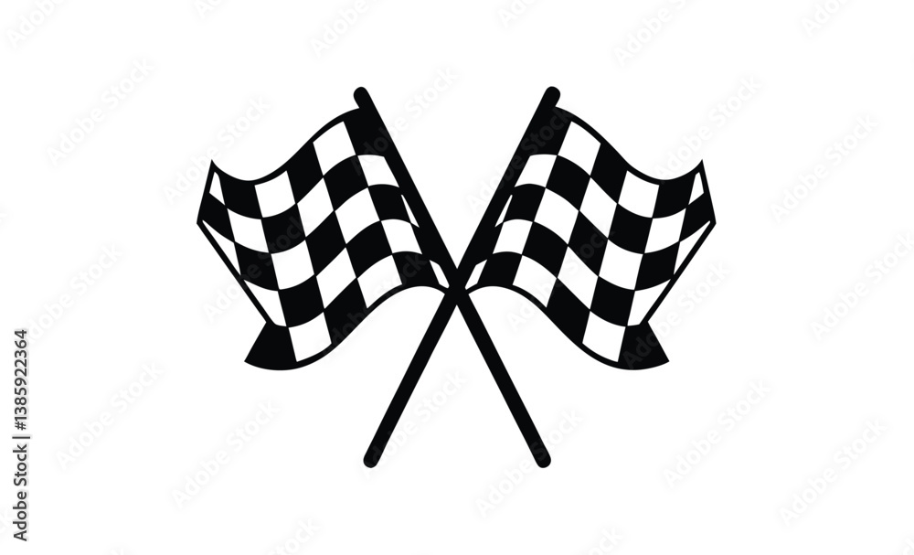 Fototapeta premium Nasar racing flag vector silhouette