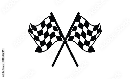 Nasar racing flag vector silhouette
