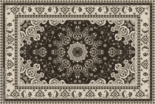 Persian carpet original design, tribal vector texture. Easy to edit and change just 16 colors by swatch window. 
