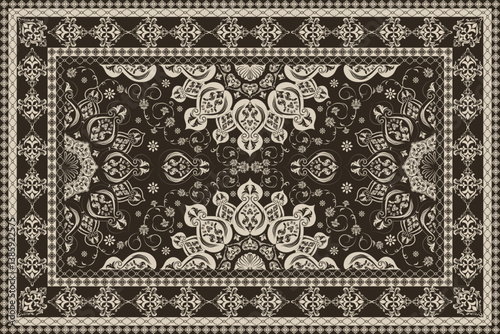 Vintage Arabic pattern.Persian colored carpet.Rich ornament for fabric design,handmade,interior decoration,textiles.Abstract design of persian carpet with geometric ornament.Moroccan style background.