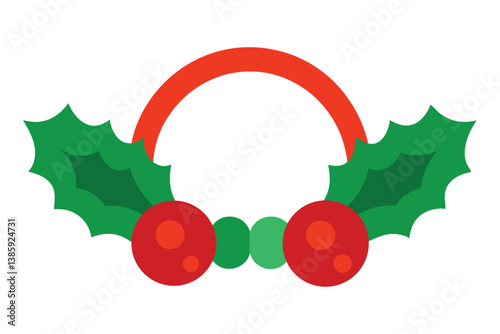 christmas wreath with holly