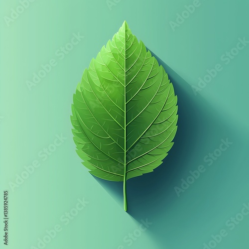 Minimalist leaf icon with sharp edges and depth