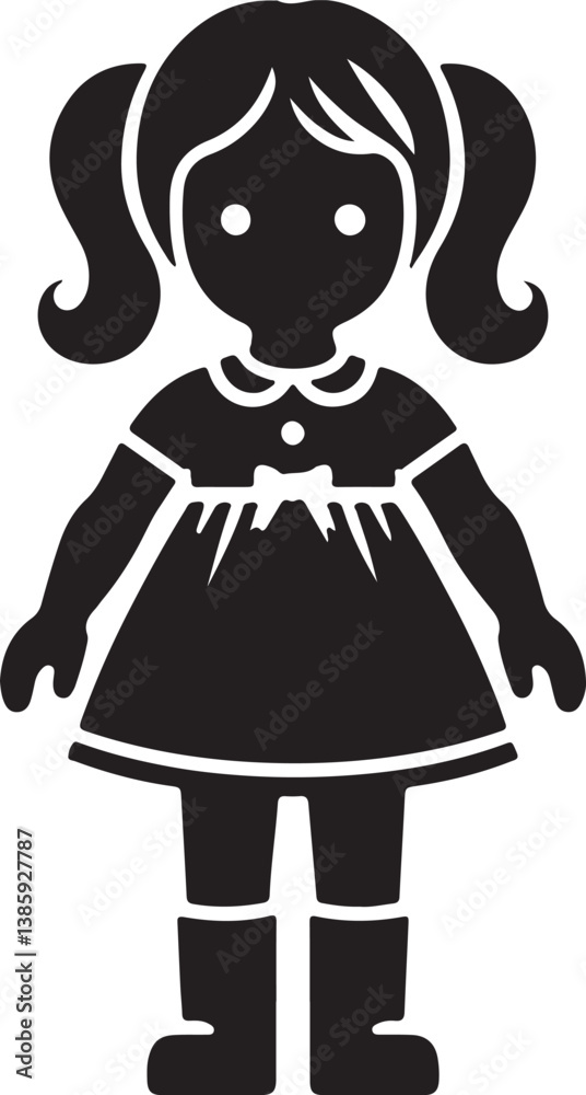Fototapeta premium Doll black silhouette vector