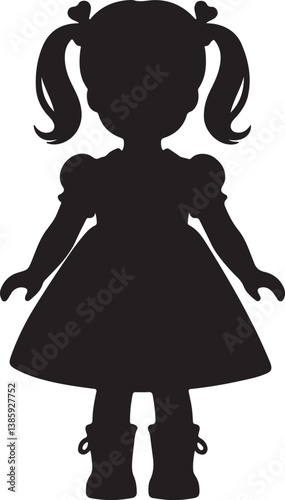 Doll black silhouette vector