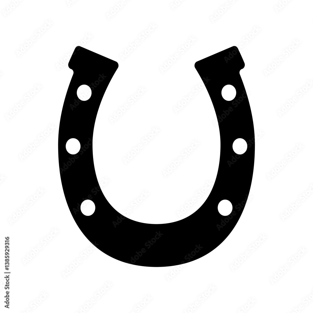 Horseshoe Icon – Black Silhouette Vector of Lucky U-Shaped Iron Symbol Horseshoe Icon – Black Silhouette Vector of Lucky U-Shaped Iron Symbol