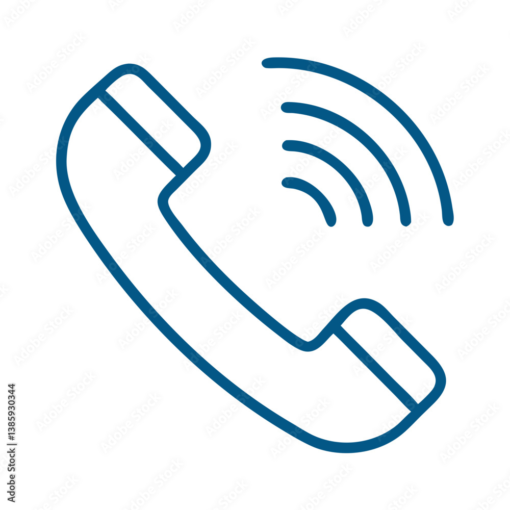 Telephone receiver with sound waves icon Telephone receiver with sound waves icon