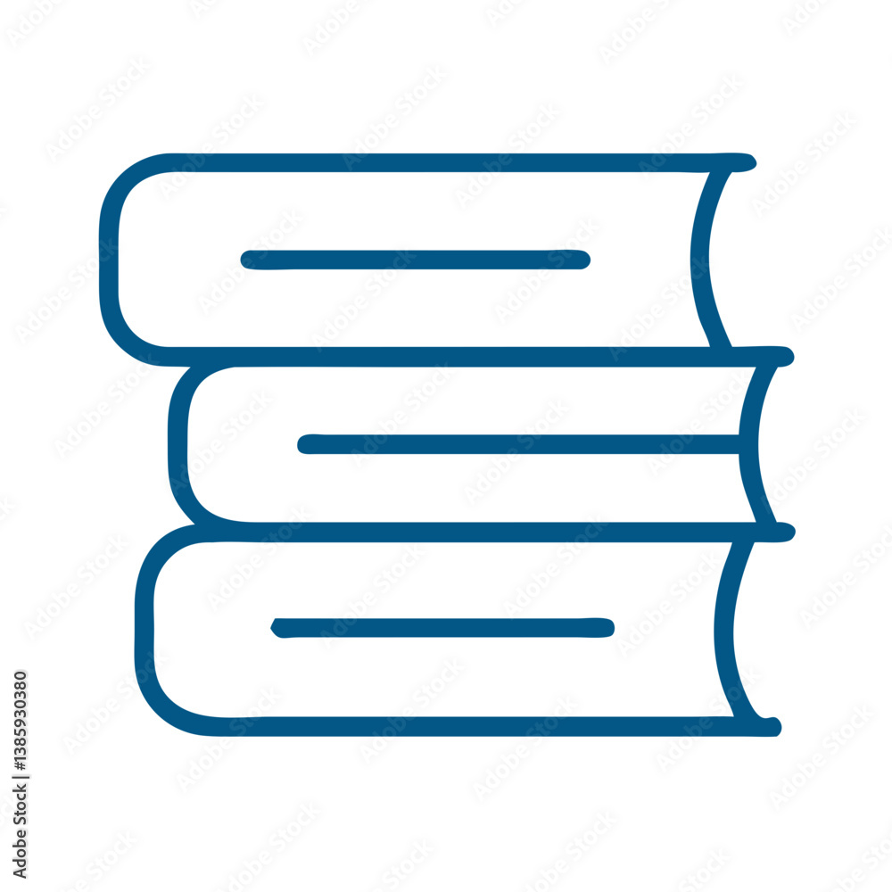 Stack of books icon in outline vector Stack of books icon in outline vector