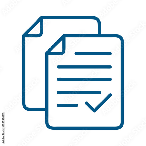 Checked documents icon in outline style
