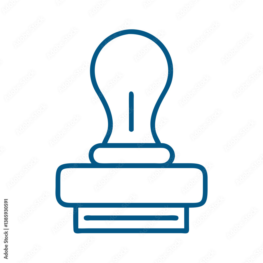 Round rubber stamp icon in outline style Round rubber stamp icon in outline style
