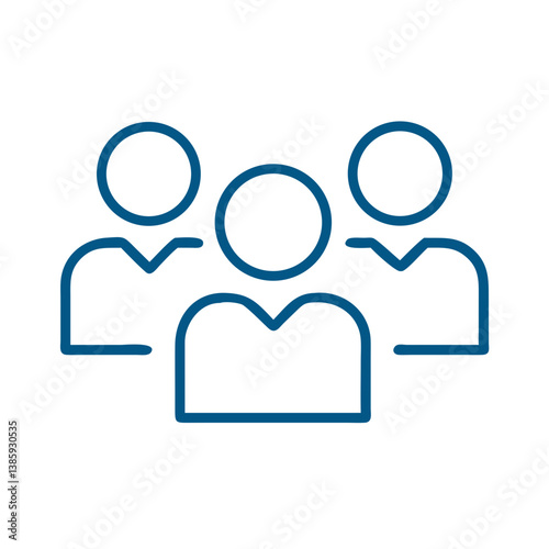 Team group icon with three people