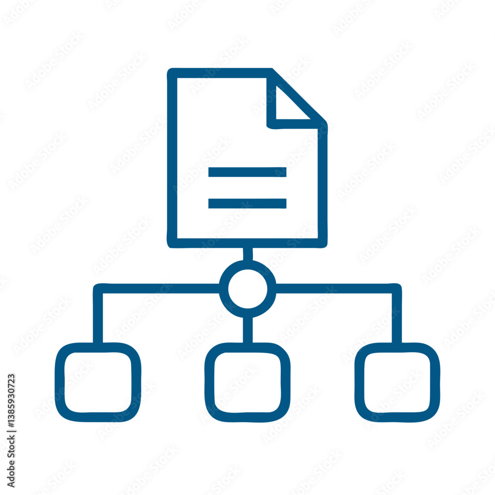 Document workflow diagram icon Document workflow diagram icon