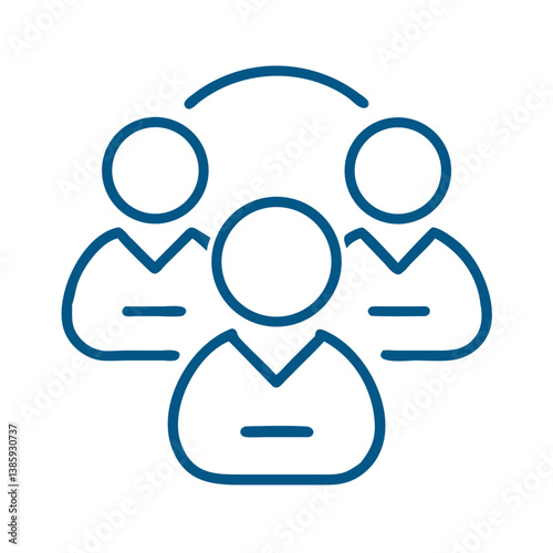 Group of people in circle connection outline icon