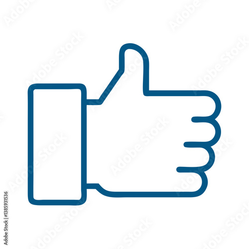 Thumbs up approval gesture line icon