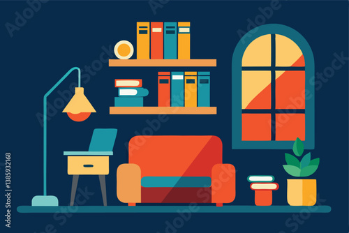 vector illustration of a shop window